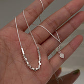 Simple square silver love collarbone chain choker -XL1626S
